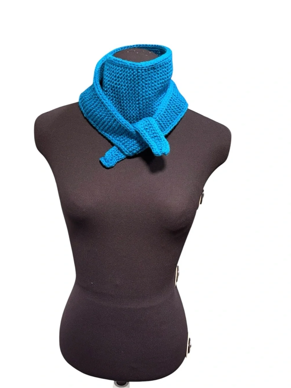 Sophie Blue Cashmere Scarf Womens Handmade Knit Neck Warmer Soft Cozy Gift